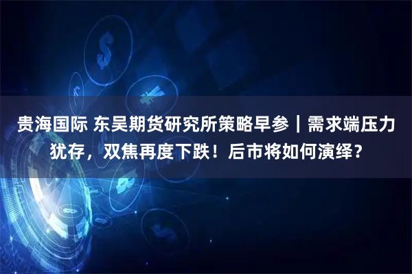 贵海国际 东吴期货研究所策略早参｜需求端压力犹存，双焦再度下跌！后市将如何演绎？